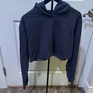 TALENTLESS Dark blue Women's Cropped Hoodie